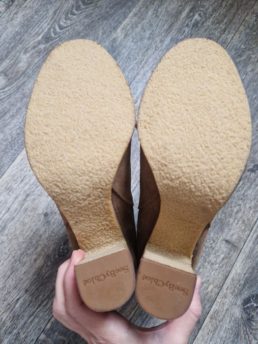 Ботинки сапоги бежевые кемел camel See By Chloe