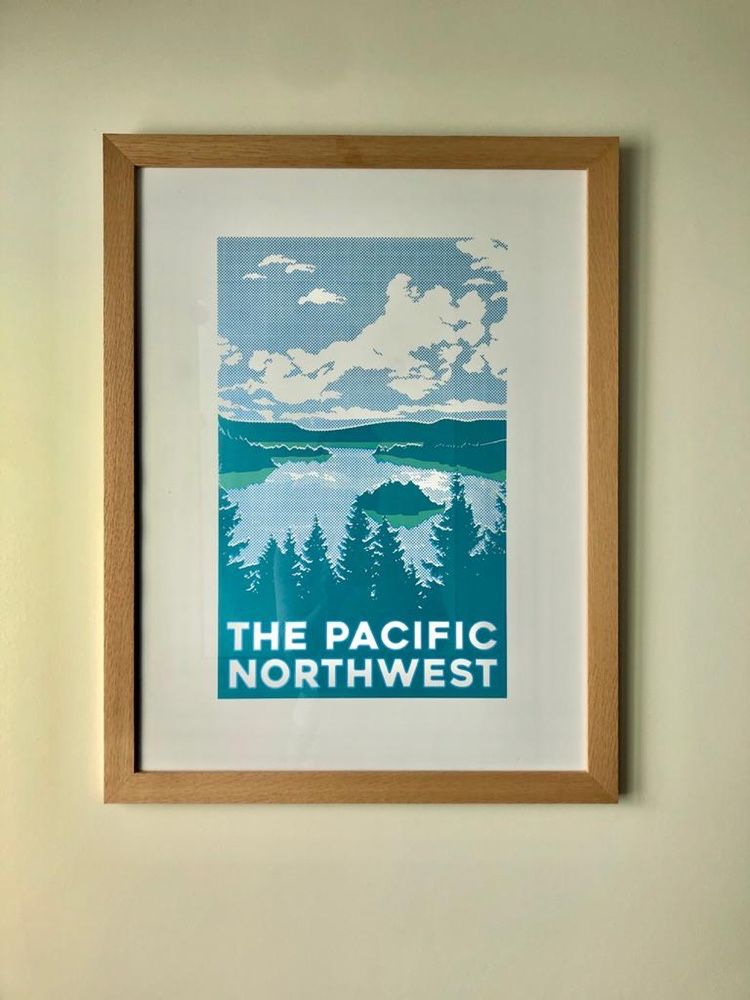 Quadro emoldurando da Costa NW Pacífico USA - comprado em Seattle