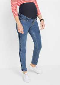 bonprix ciążowa jeansowe spodnie z lampasami 40
