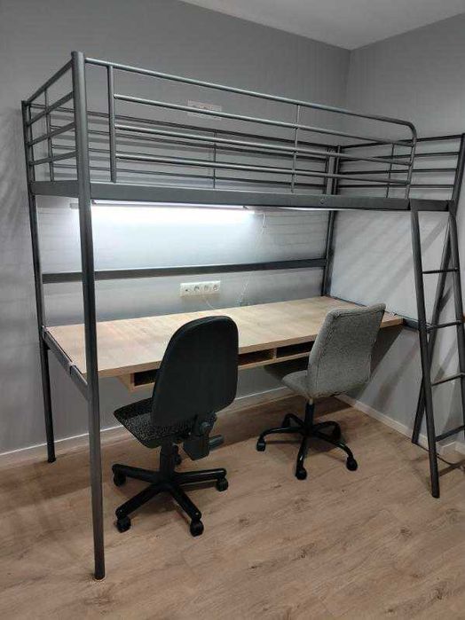 łóżko piętrowe dziecięce 200x90 cm z funkcją biurka