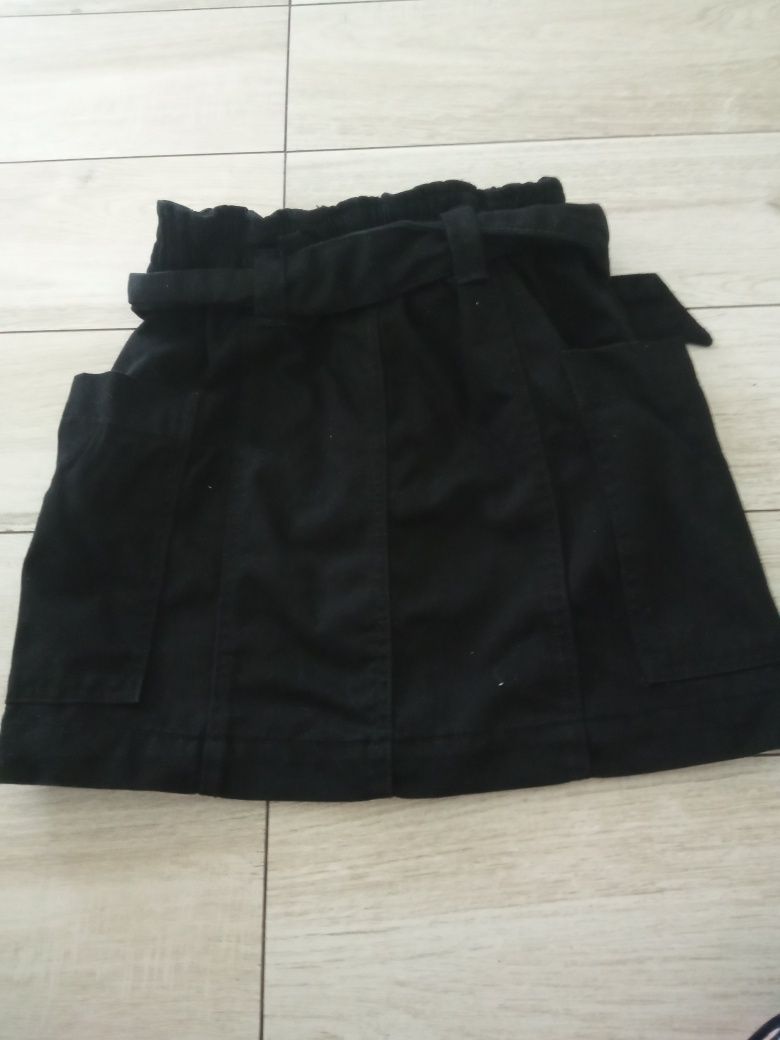 Spódnica czarna mini paperbag Bershka S