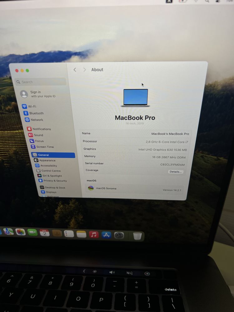 MacBook Pro 16" 2019 Silver MV/L02