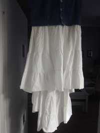 Sukienka biała z gorsetem jeans