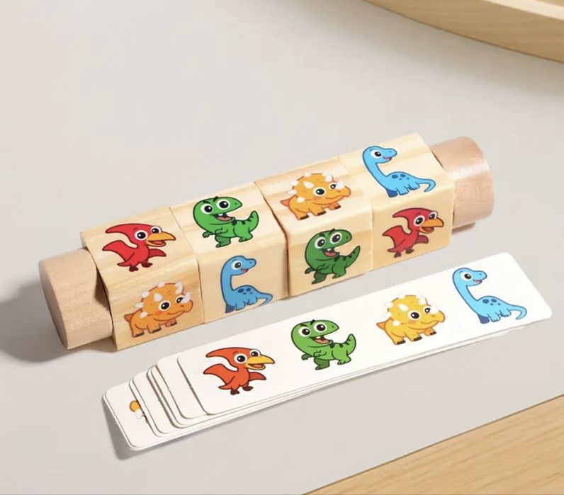Дерев’яна розвиваюча іграшка «Динозаври» dinosaur cubes