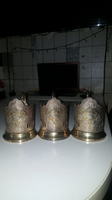 Подстаканники посеребренные коллекция 90 шт.