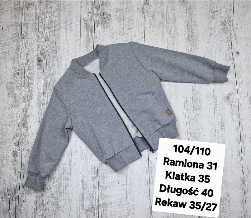 Bluza bomberka 104/110  chłopięca bawełniana Mimi Kolor szary
