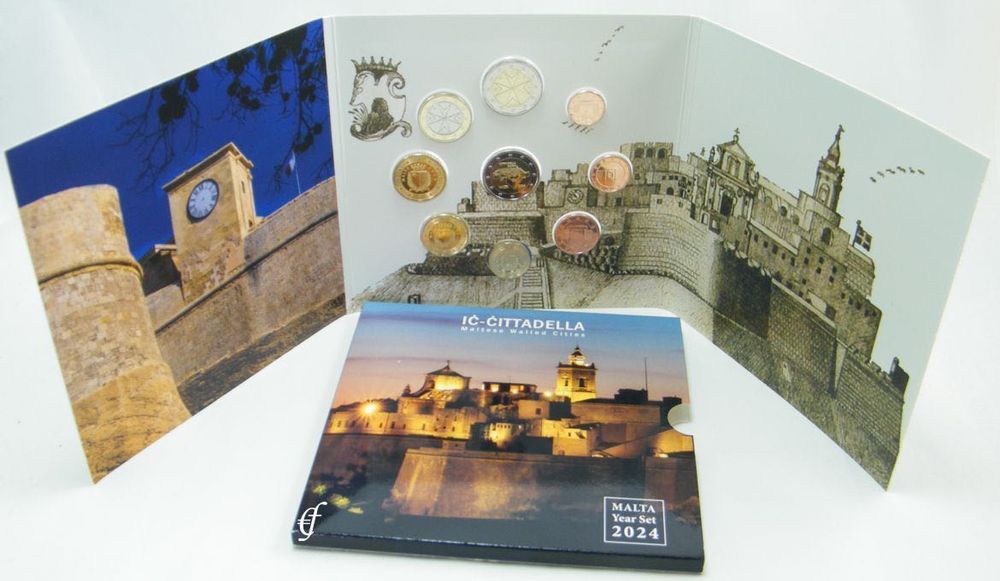 MALTA 2024 Set Pack 8 Moedas BU com 2 Euro CITTADELLA GOZZO