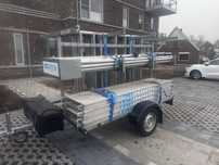 Przyczepka z rusztowaniem aluminiowym mega lekkie 300 kg blaty carbon