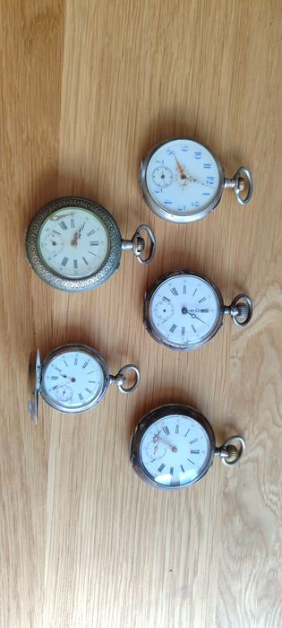 Stare zegarki kieszonkowe srebro