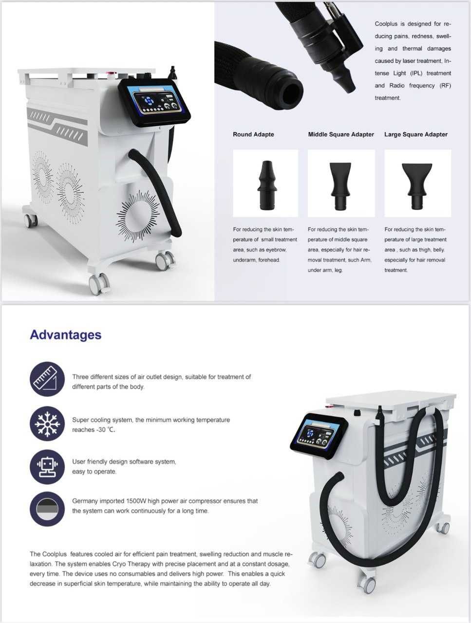 COOL SYSTEM Profesjonalna chłodziarka – krioterapia, depilacja, laser