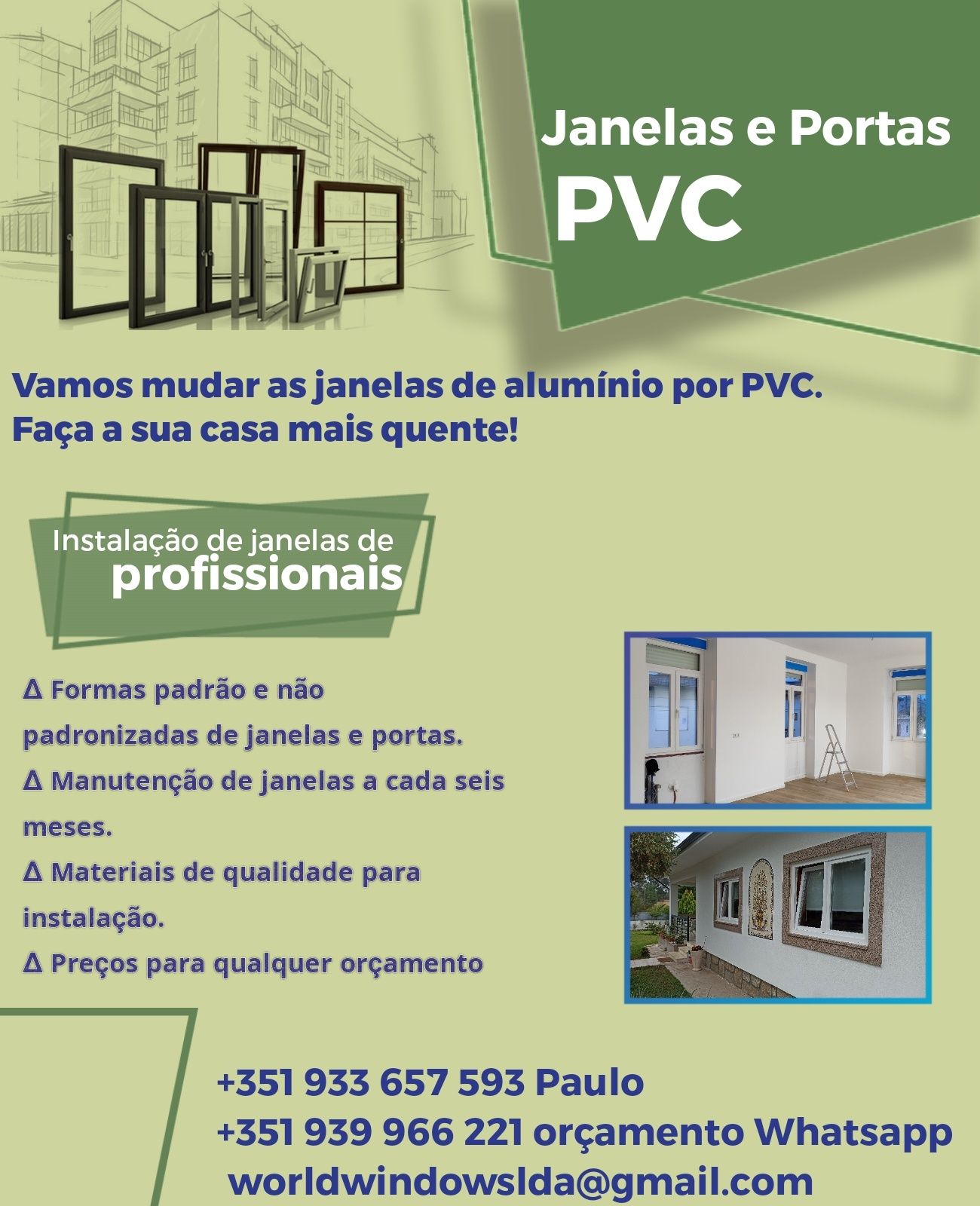 Janelas e Portas PVC