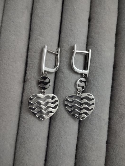 Срібні сережки-підвіски