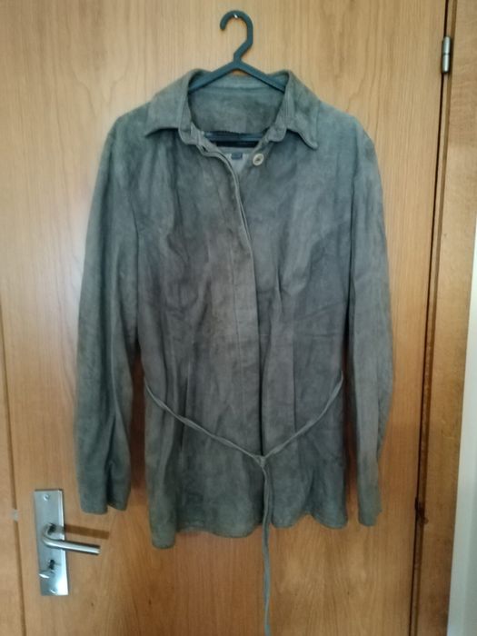 Casaco de pele cinzento