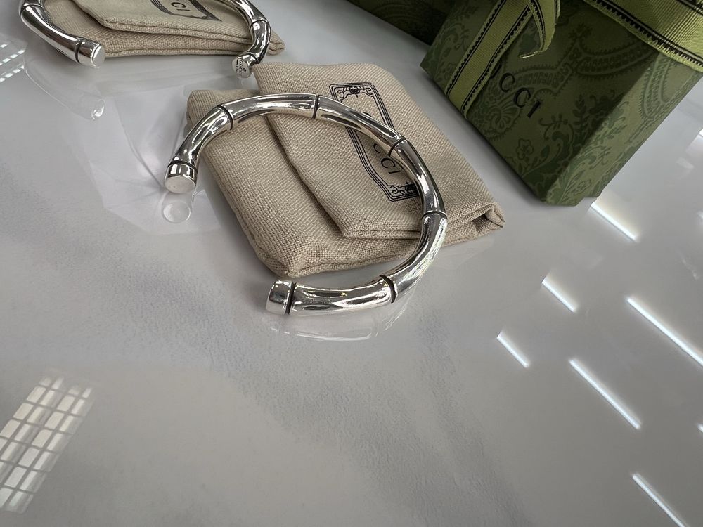 Браслет GUCCI Bones Logo Silver Color