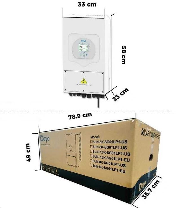 Гібридний інвертор DEYE SUN-6K-SG03LP1-EU однофазний. Ціна з ПДВ.