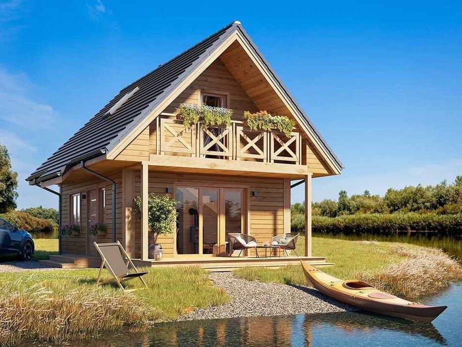 Dom szkieletowy |  budowa domu z drewna | całoroczny | letniskowy