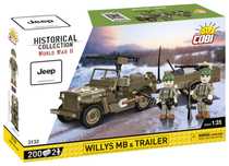 WWII  samochód Willys Mb & Trailer klocki COBI 3132
