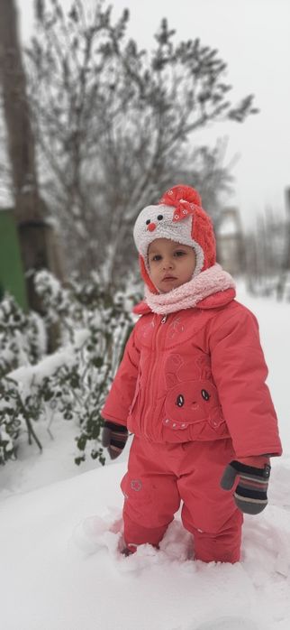 Тёплый комбинезон зима+шапка