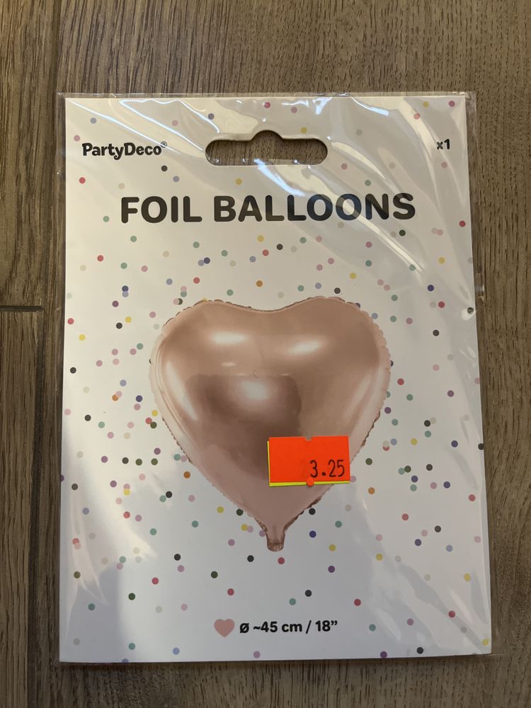 Balon foliowy ,, SERCE RÓŻOWE'' - 45 cm.