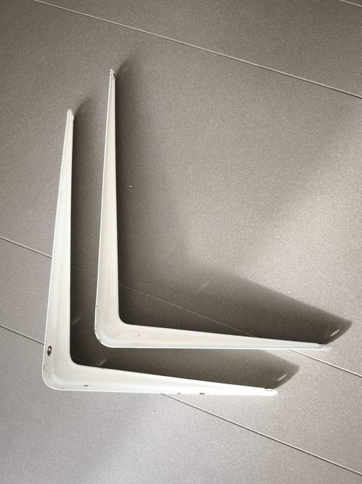 Conjunto de 2 poleias metálicas brancas (20,5 cm x 24 cm)