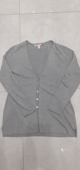 Sweterek damski szary rozpinany siwy sweter Esprit S 36 M 38