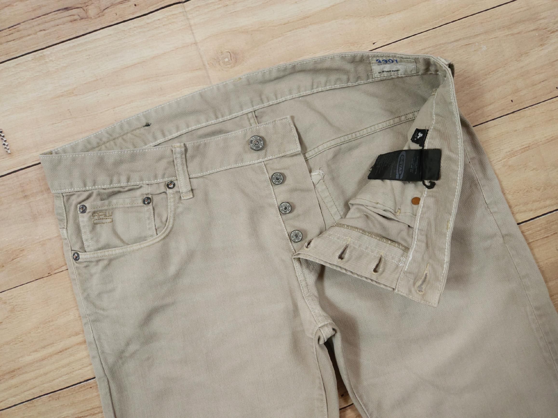 G-STAR Raw Spodnie Jeans Beżowe Męskie r. 36/34