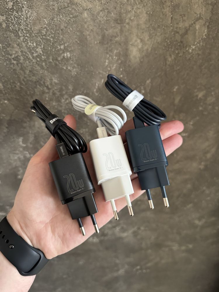 Комплект зарядний пристрій Baseus Super Silicone PD Charger 20W