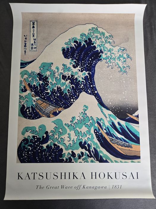 Plakat na płótnie grafika japońska 70 x 50 cm Hokusai Wielka fala