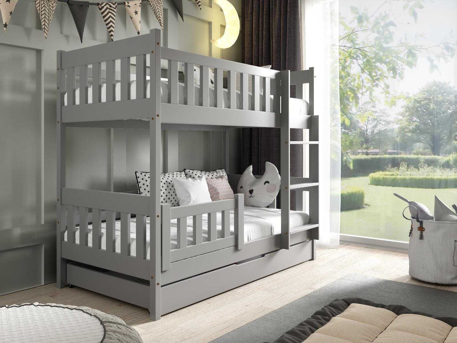 Łóżko dla 2 dzieci sosnowe piętrowe LILA 160x80 - materace GRATIS