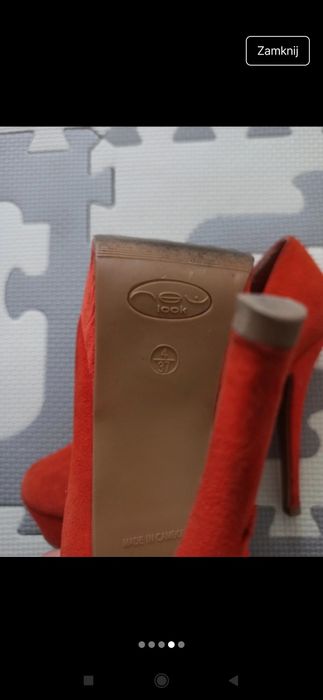 Pomarańczowe szpilki buty na obcasie new look 37