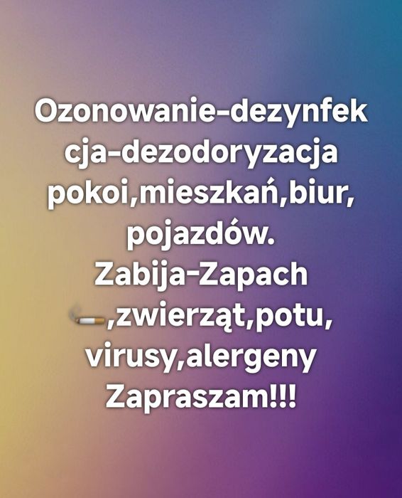Ozonowanie - Dezodoryzacja- Dezynfekcja