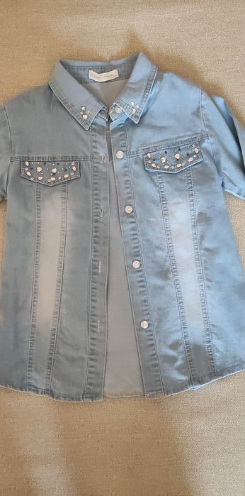 r.116 Super Stan! Happy House Koszula jeans zdobiona kryształkami