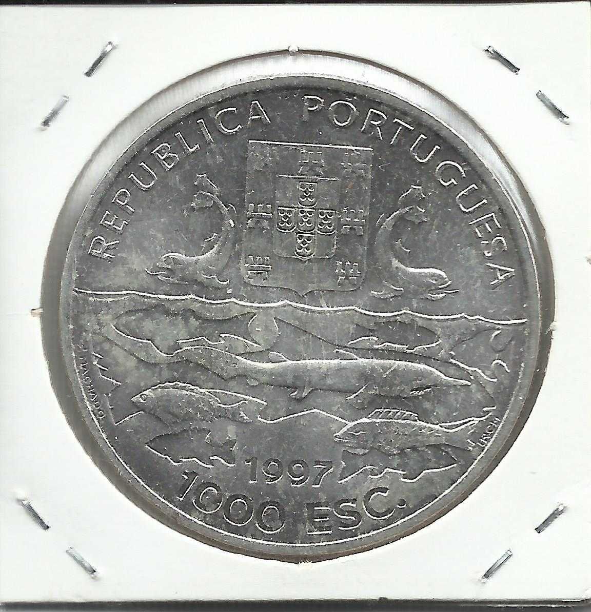 Moeda portuguesa  - Cent.º Exp. Oceanográficas, 1.000$00 - 1997, Prata