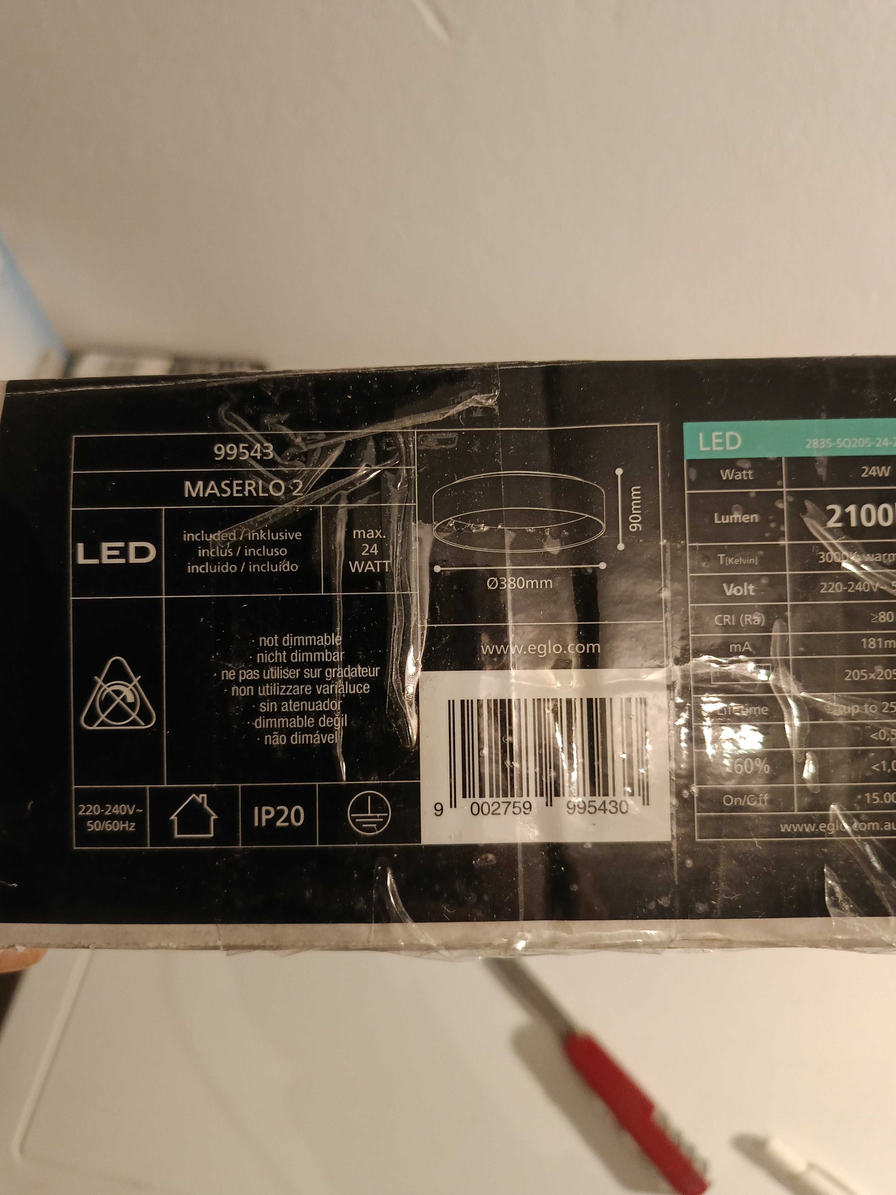 MASERLO 2 oprawa lampa sufitowa plafon - 38cm - 99543 EGLO