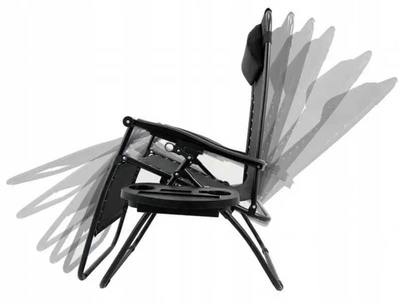 Складний шезлонг крісло з підніжкою для саду та відпочинку