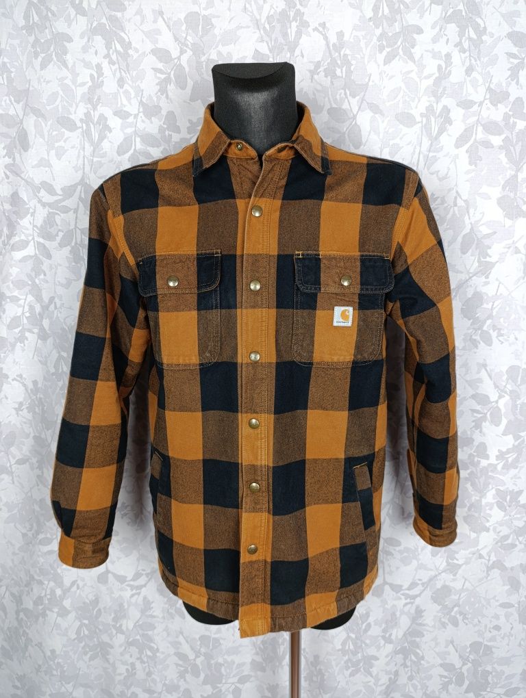 Kurtka Koszulowa Carhartt M Czarno Pomarańczowa Krata