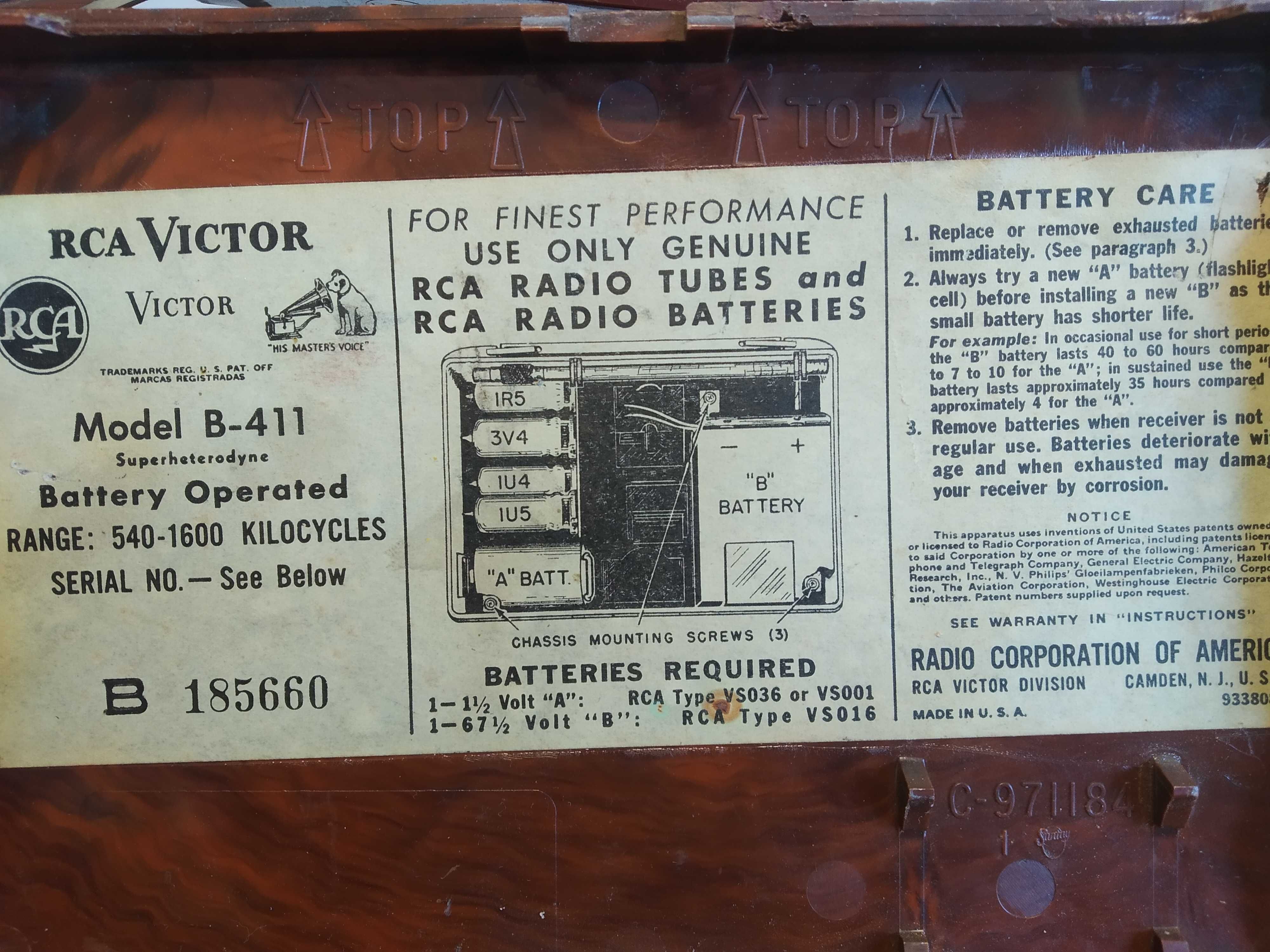 radio lampowe RCA viktor