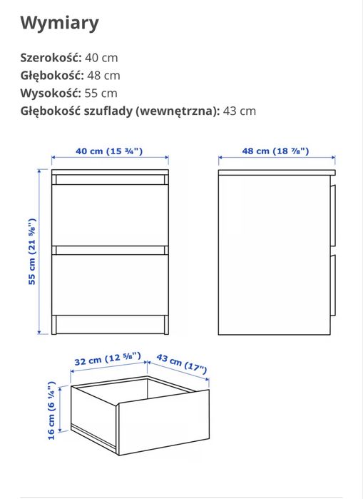 Komoda malm 2 szuflady