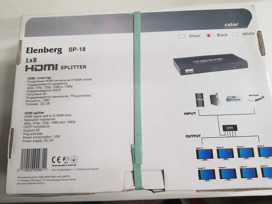 Сплітер HDMI 8-ми портовий комутатор 1x8 1080P