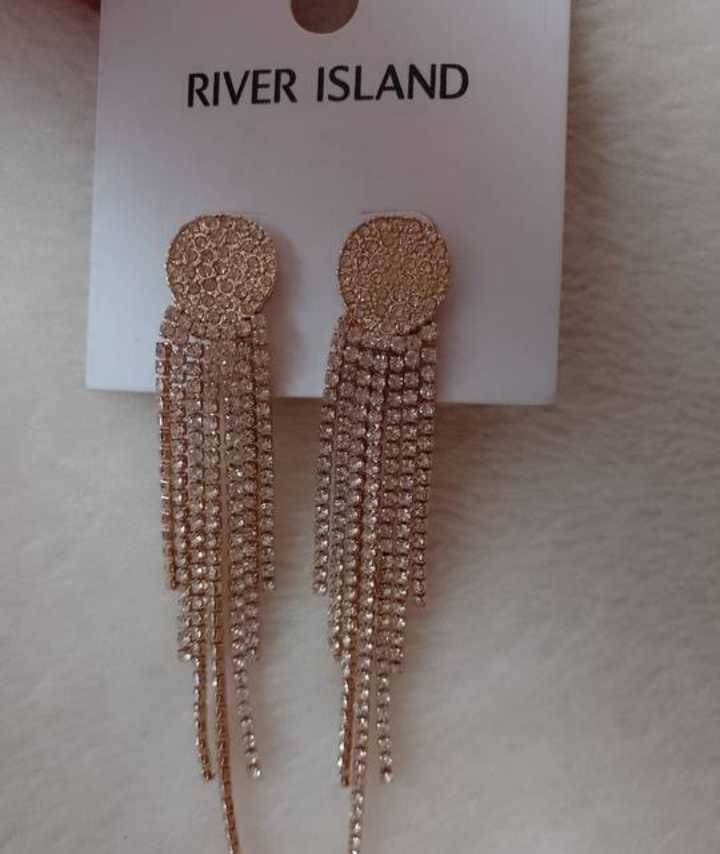 River Island/ Długie, Bogato zdobione kolczyki z Londynu/ NOWE