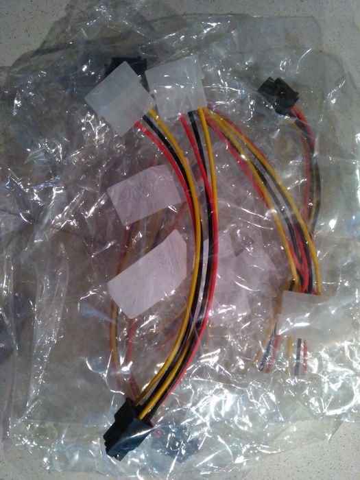 Cabo adaptador 2x4Pin ATX molex para placa gráfica 6pin PCIe