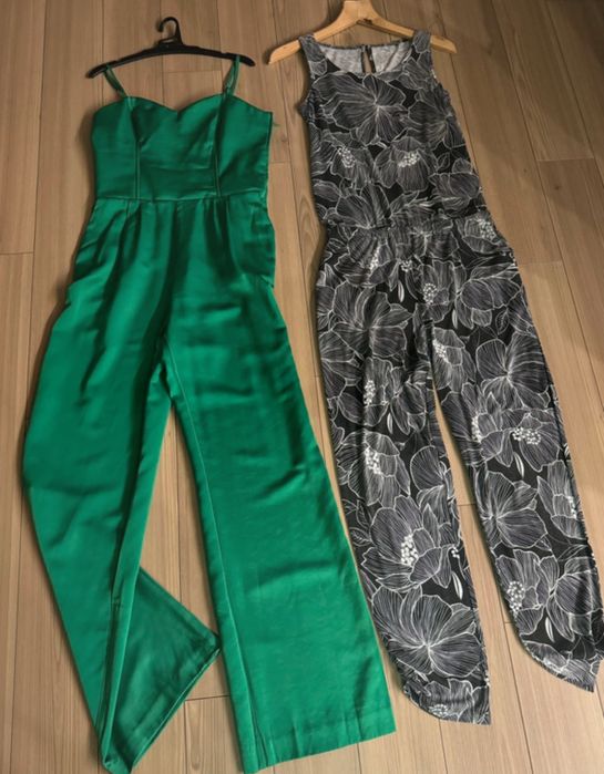 Elegancki kombinezon Mohito 36/38 zielony S/M szerokie nogawki Esmara
