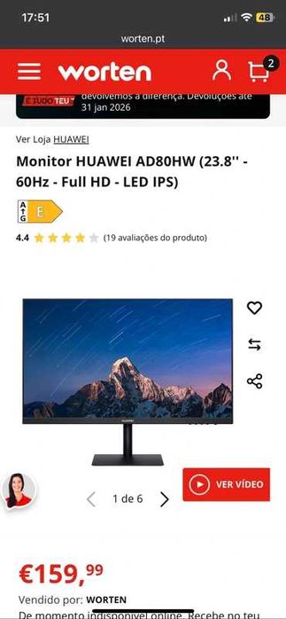 Monitor Huawei AD80HW IPS 24”