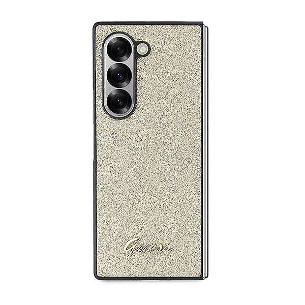Etui Guess 4G Glitter Script na Samsung Galaxy Z Fold 6 - złote