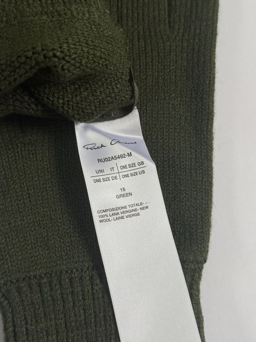 Rick Owens Wool Fingerless Techno Gloves in Green