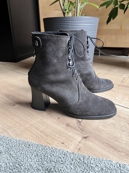 Botki kozaki skóra zamsz Quazi 38 - jak nowe