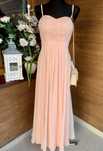 Sukienka maxi gorsetowa brzoskwiniowa tiulowa (XS/S)