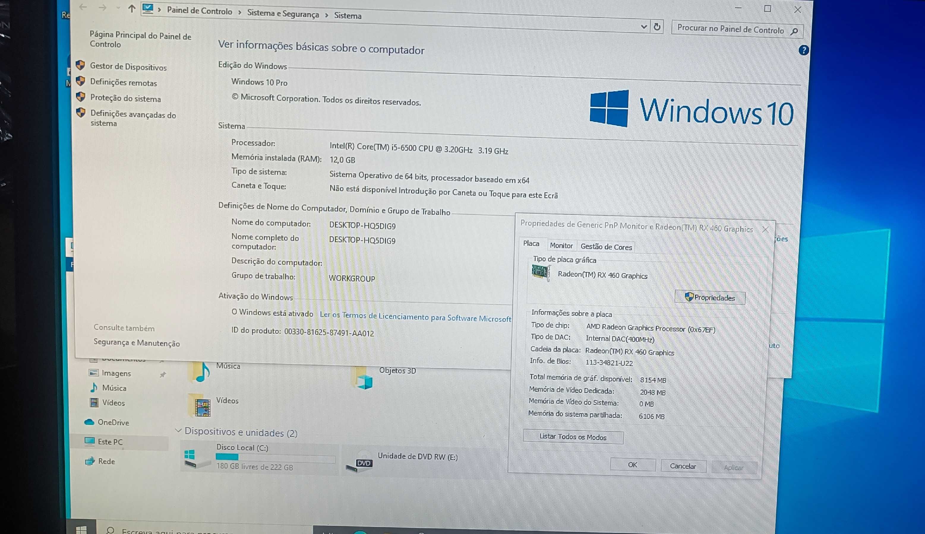 Computador DELL Gaming/Working i5 VPro Rx460, SSD, 12GB RAM, Ecrã Dell