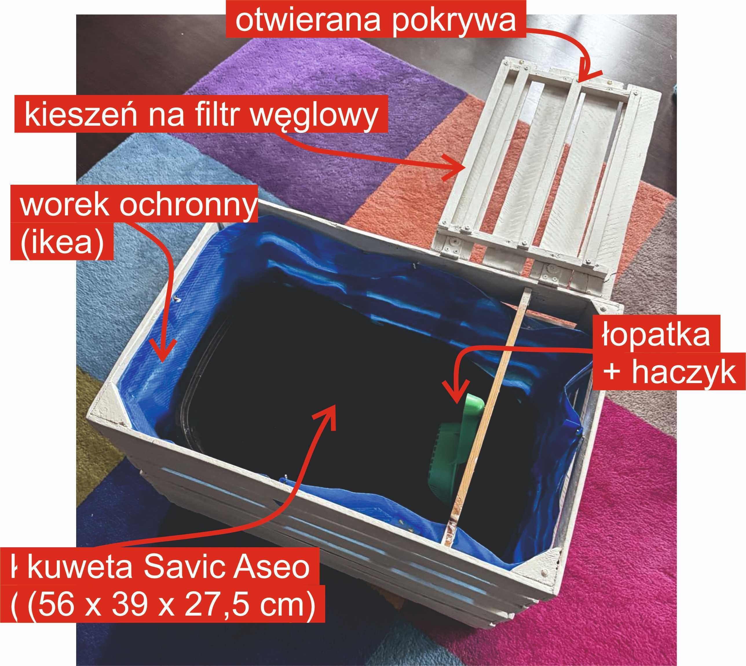 drewniana stylowa kuweta DIY