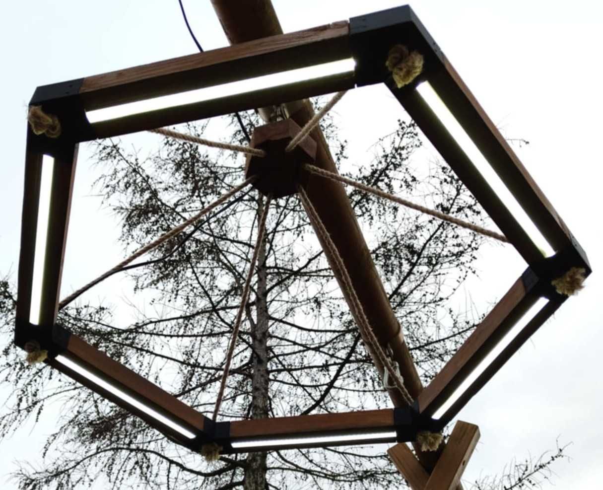 hexagon wood lamp